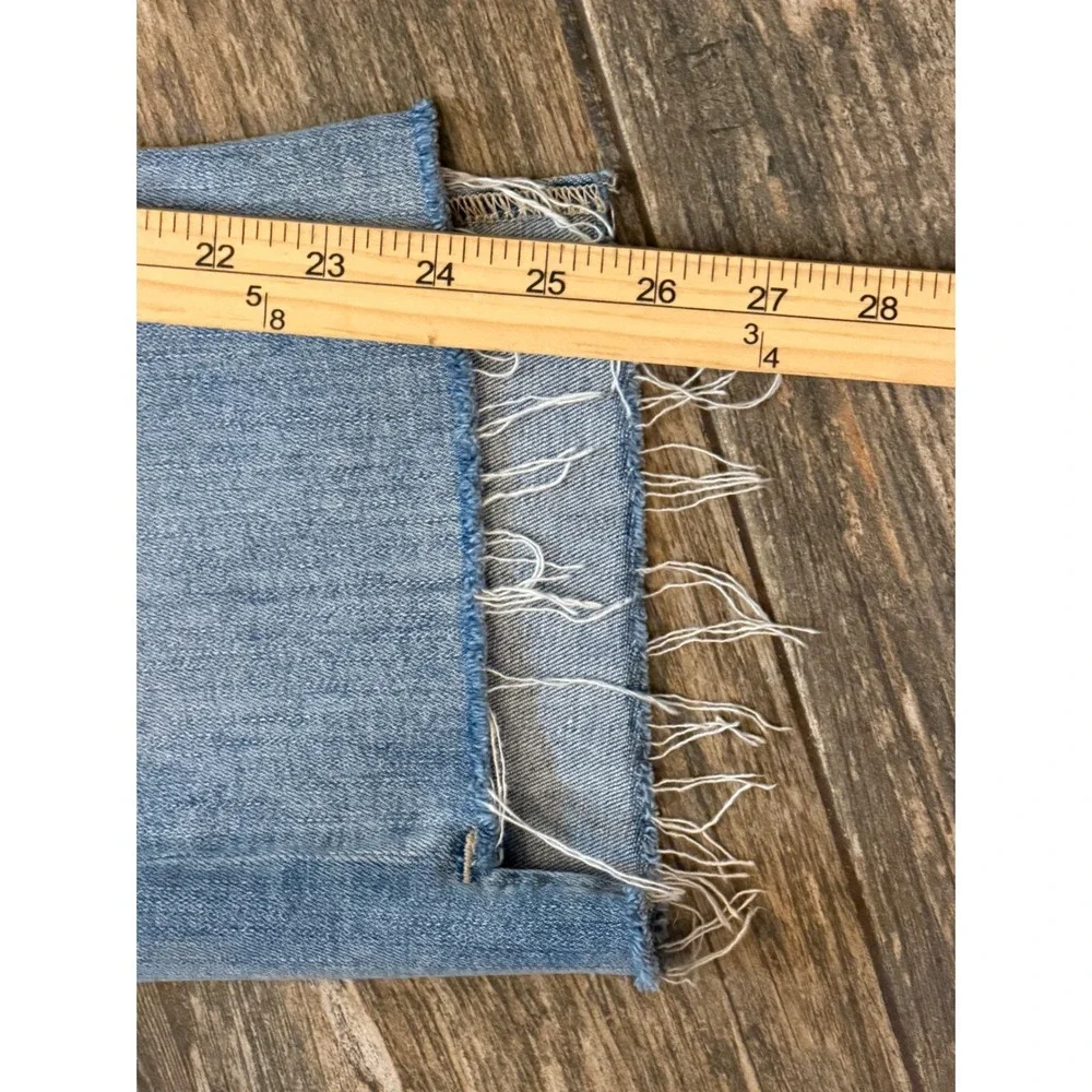 FRAME Le Crop Mini Boot Jeans Kincord Light Wash Raw Frayed Step Hem‎ Size 29 - Picture 10 of 11